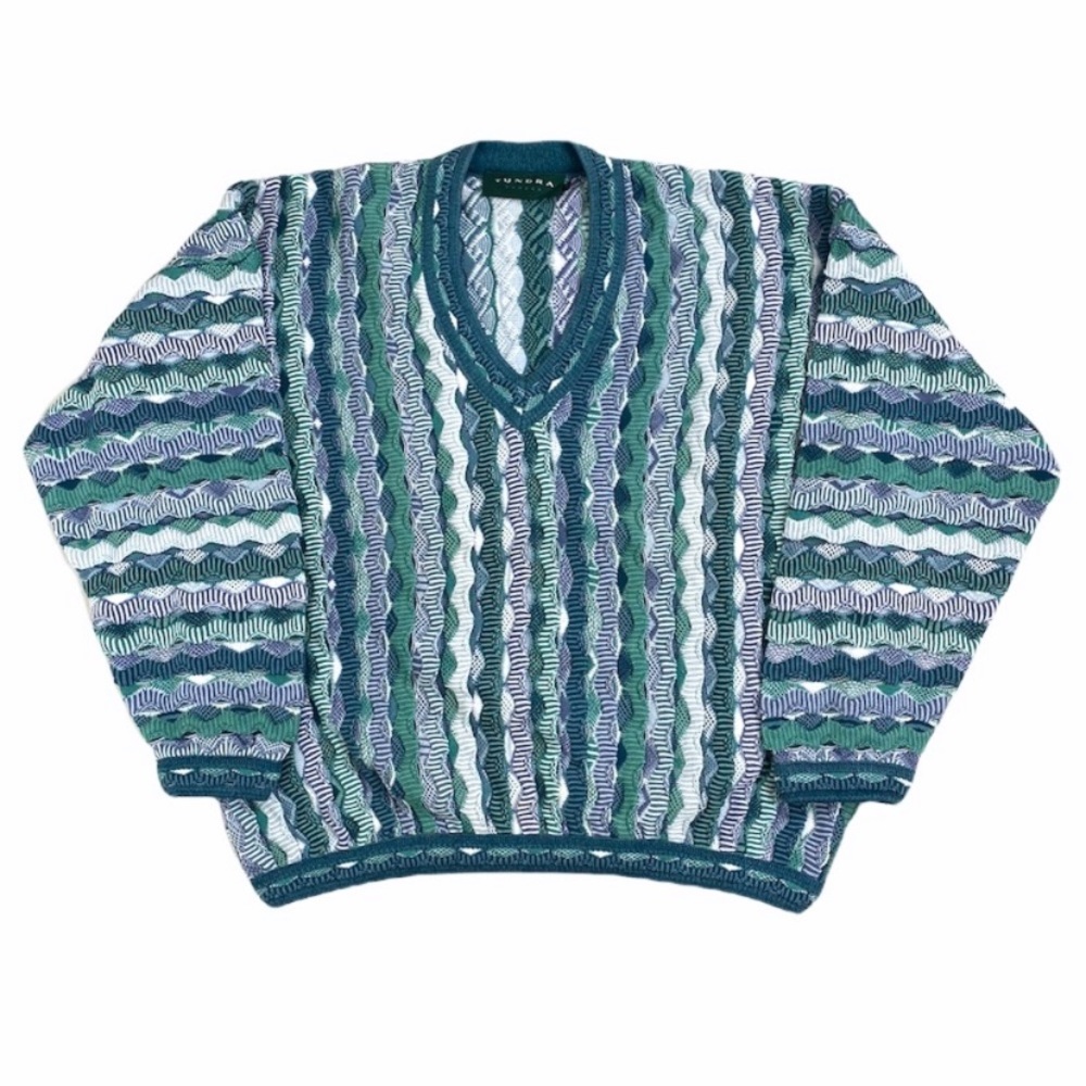 Tundra Mint green, Purple Pullover V-Neck Sweater Size XL